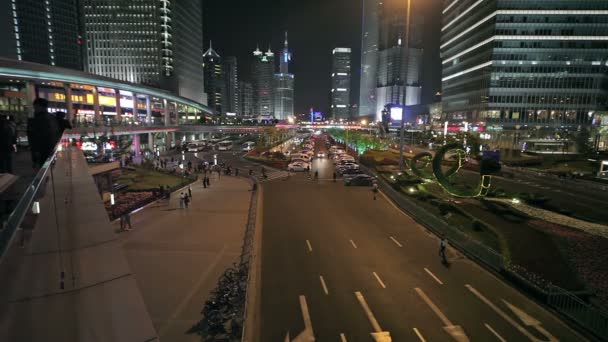 Las calles de la noche de Shanghai . — Vídeo de stock