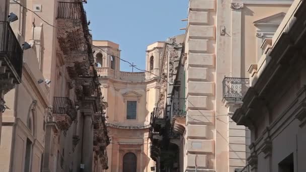 Ciudad medieval Noto isla de Sicilia — Vídeo de stock