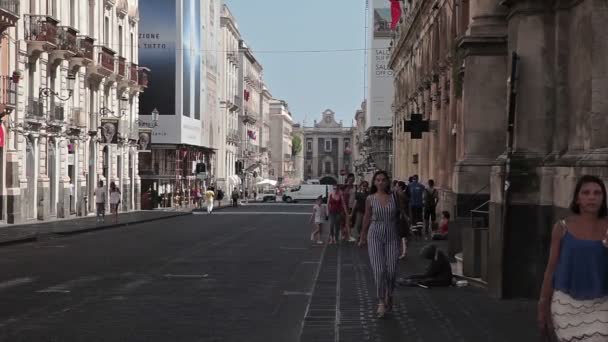 Catania 27 julho 17 Sicilia ilha, Itália — Vídeo de Stock