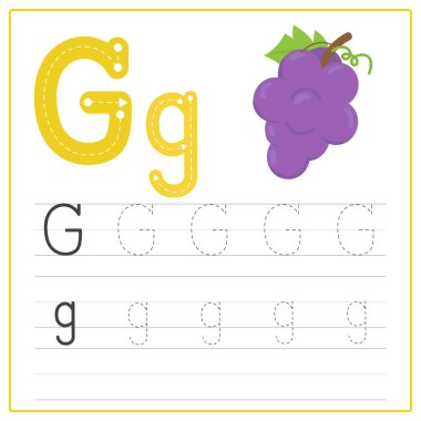Alfabe yazma kartı - G