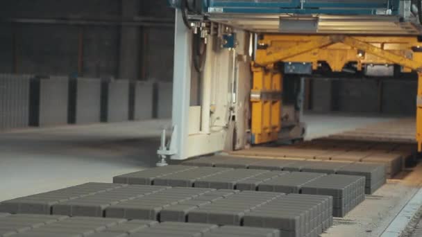 Fábrica para la producción de losas de pavimentación. Máquina de moldeo para la producción de losas de pavimentación Prores Codec — Vídeo de stock