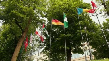 Dünyanın dört bir yanındaki ülkelerin bayrakları dalgalanıyor
