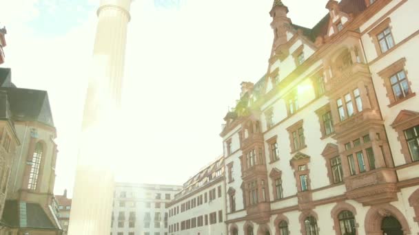 Uma bela casa na cidade alemã de Leipzig . — Vídeo de Stock