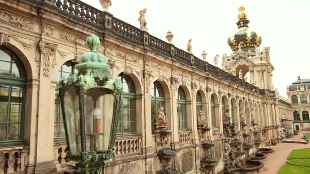 Famoso palácio Zwinger Der Dresdner Zwinger Galeria de Arte de Dresden . — Vídeo de Stock
