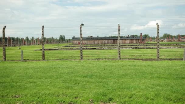 Prikkeldraad roest bedrading van een elektrisch hek om te voorkomen dat de ontsnapping — Stockvideo