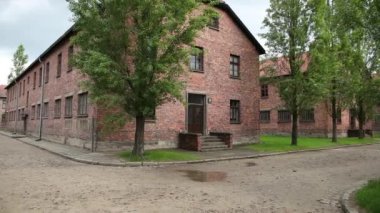 Auschwitz Polonya. mahkûmların ikinci dünya savaşı yaşadığı kışla binaları