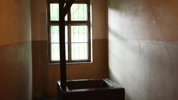 Barracks and concentration camp, small dark room with one window — Wideo stockowe