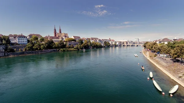 Vista del Rin en Basilea — Foto de Stock