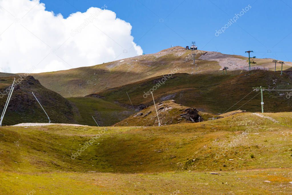 green slopes in Pennine Alps, Switzerland