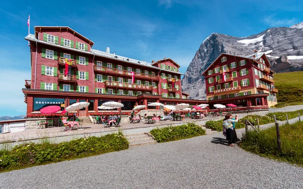 Kleine Scheidegg Bernese Oberland Szwajcaria Sierpnia 2019 Hotel Bellevue Des — Zdjęcie stockowe