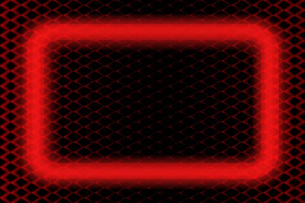Абстрактний Векторний Червоний Фон Сіткою Неоновою Світловою Рамкою — стоковий вектор