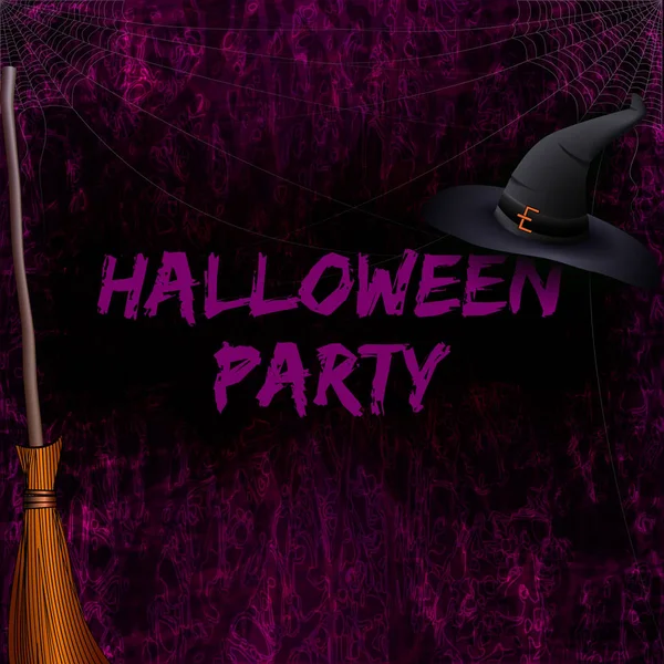 Halloween Dark Background Halloween Party Poster Vector Illustration — Stock Vector
