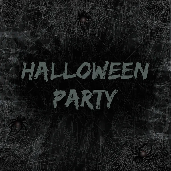 Halloween Donkere Achtergrond Halloween Party Poster Vectorillustratie — Stockvector