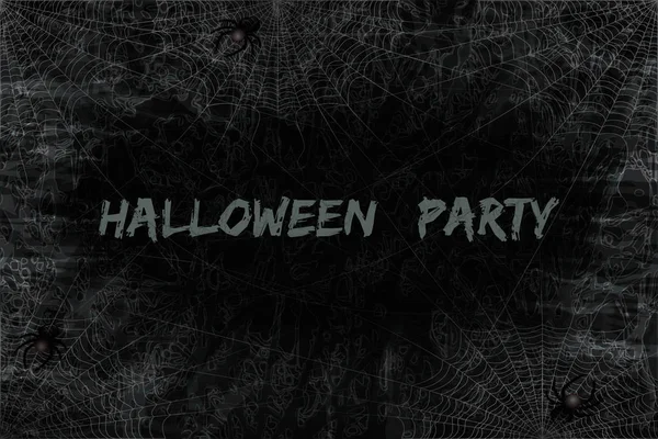 Halloween Tmavé Pozadí Halloween Party Plakát Vektorové Ilustrace — Stockový vektor