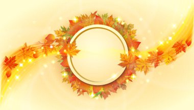 Vektör arka plan metin Merkezi için yer ile sonbahar yaprakları ile.
