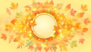 Vektör arka plan metin Merkezi için yer ile sonbahar yaprakları ile.