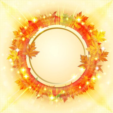 Vektör arka plan metin Merkezi için yer ile sonbahar yaprakları ile.