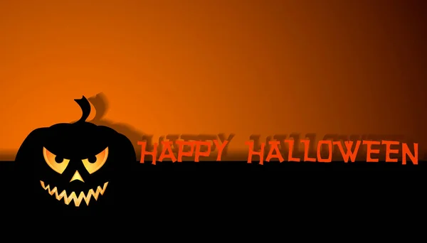 Joyeux Fond Vectoriel Halloween Avec Citrouille Effrayante — Image vectorielle
