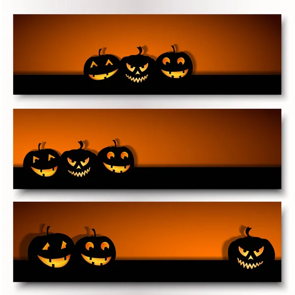 Ensemble Bannières Vectorielles Pour Halloween — Image vectorielle
