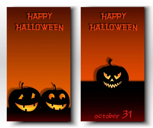 Ensemble Bannières Verticales Pour Halloween Illustration Vectorielle — Image vectorielle