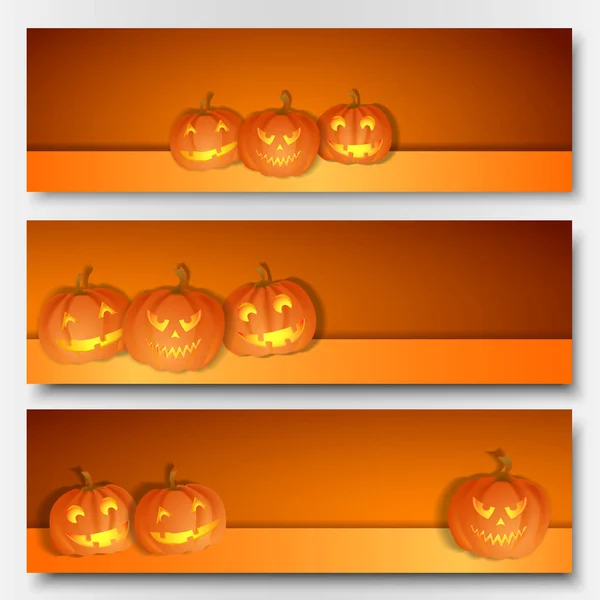 Ensemble Bannières Vectorielles Pour Halloween — Image vectorielle