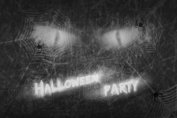 Tmavé Pozadí Pavučiny Halloween Party Vektorové Ilustrace — Stockový vektor