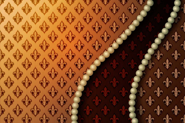 Горизонтальный Королевский Фон Жемчужным Ожерельем Векторная Иллюстрация — стоковый вектор