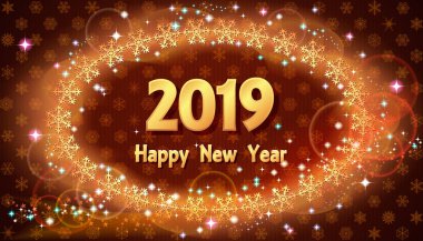 Mutlu yeni yıl arka plan. Tasarım poster, afiş veya tebrik kartları için. Vektör çizimi.