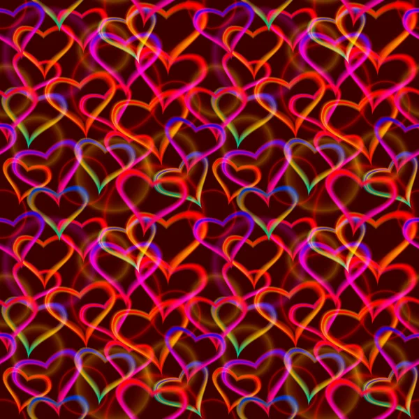 Seamless Pattern Multicolored Hearts — Stock Vector