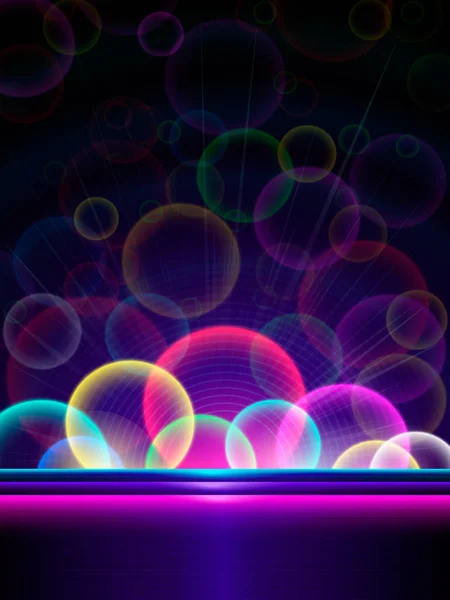 カラフルな泡とテキストの抽象的な背景 — ストックベクタ