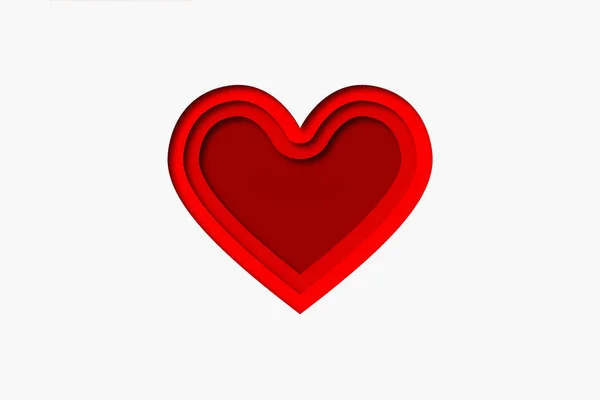 Färgglada Hjärta Skär Från Röd Och Vit Färgat Papper Handgjorda — Stockfoto