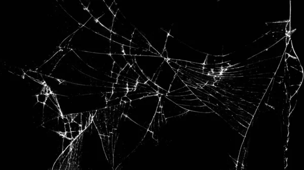 Törött Üveg Fekete Háttér Textúra Koncepció Törött Gépjármű Üveg Telefon — Stock Fotó