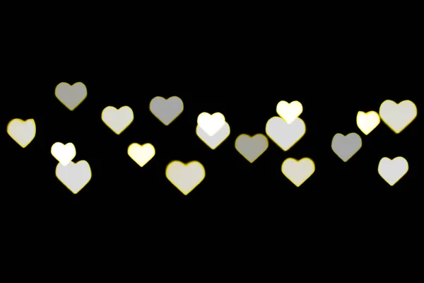 Beautiful Yellow White Bokeh Black Background Can Used Background Wallpaper — Stock Photo, Image