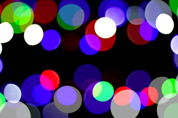 Bokeh Multicolore Sfondo Nero Può Essere Utilizzato Come Sfondo Carta — Foto Stock