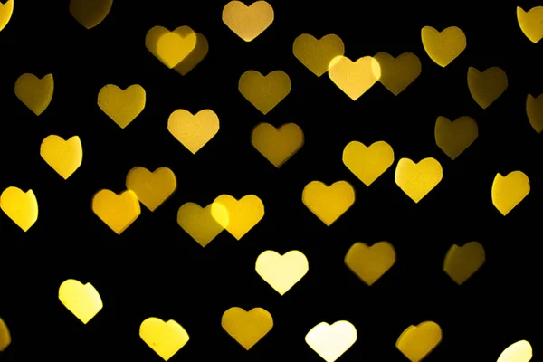 Beautiful Yellow White Bokeh Black Background Can Used Background Wallpaper — Stock Photo, Image