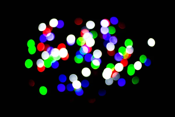 Bokeh Multicolorido Fundo Preto Pode Ser Usado Como Fundo Papel — Fotografia de Stock