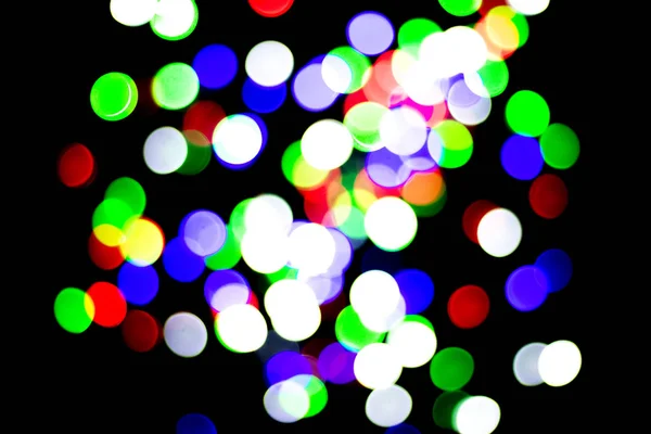 Multicolored Bokeh Black Background Can Used Background Wallpaper — Stock Photo, Image