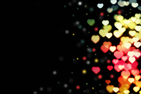 Mnohobarevný Zadek Černém Pozadí Tvar Srdce Láska Koncept Valentýn Lze — Stock fotografie