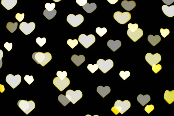 Beautiful Yellow White Bokeh Black Background Can Used Background Wallpaper — Stock Photo, Image