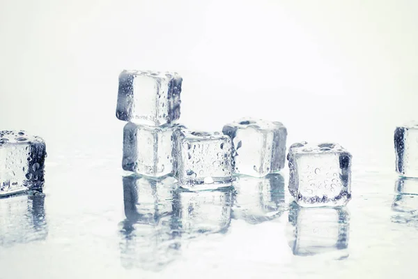 Ice Cubes White Background Cooling Concept Food Ice — Stock Photo, Image