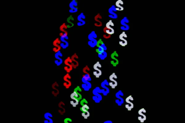 Bokeh Podobě Znak Dolaru Pojem Bohatství Peněz Obchodování Burze Hospodářský — Stock fotografie