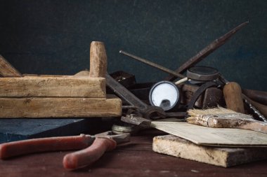 Vintage Araç koyu ahşap masa üzerinde. Babalar günü Concep