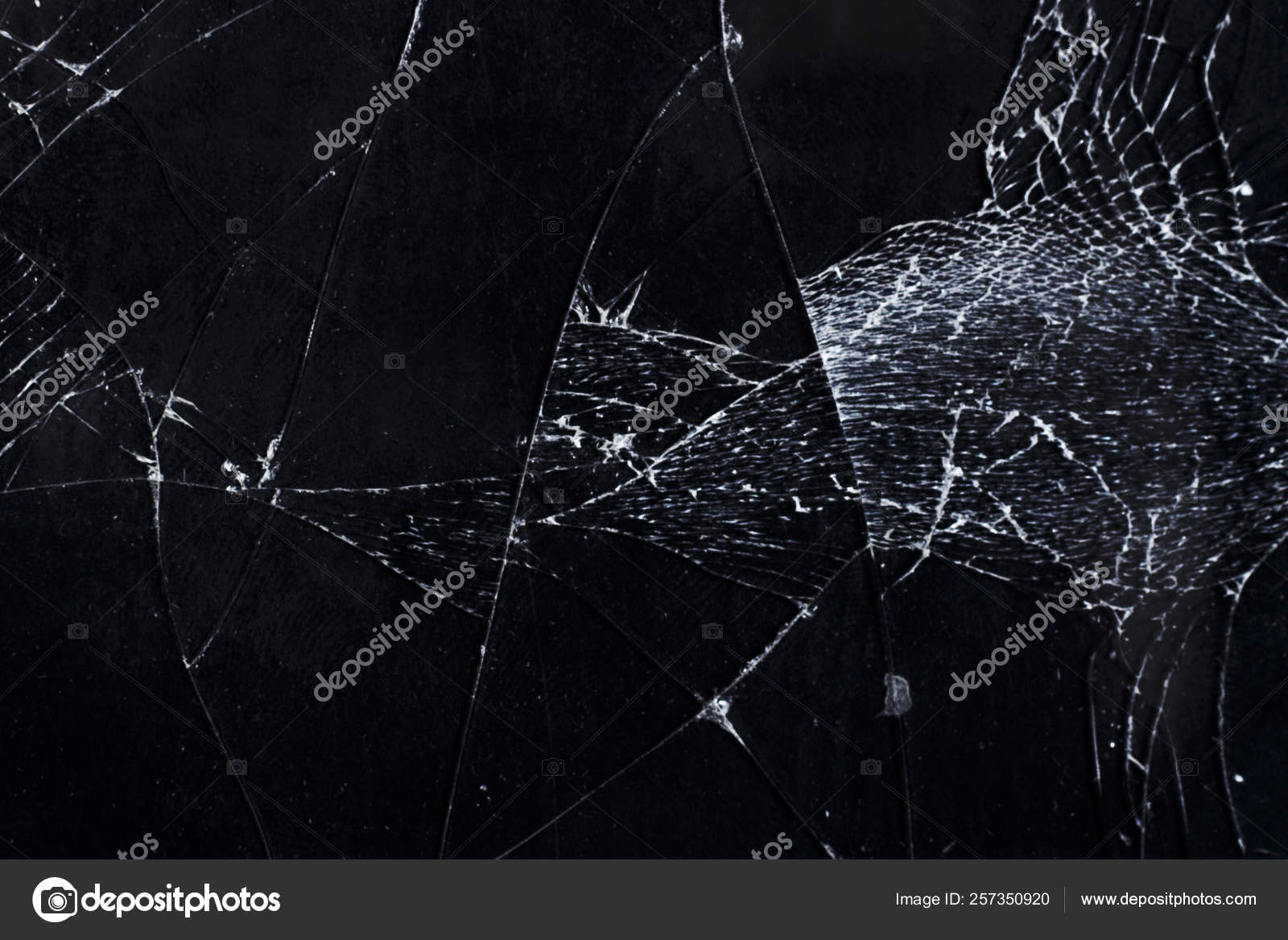 Broken Glass Screen Phone Or Tablet On A Black Background Stock