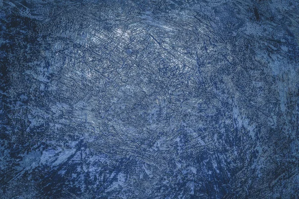 Mavi arka plan boya, macun ile beton duvar. Flatlay, üst vi