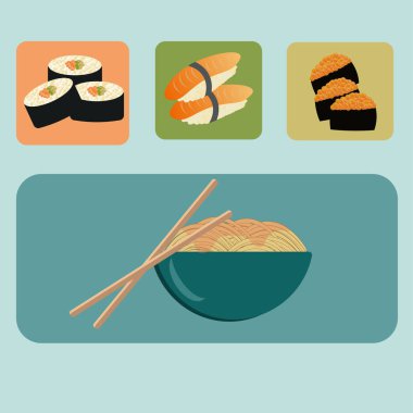vektörel clipart kutsal kişilerin resmi ile ulusal Japonya yemek suşi Fi ile