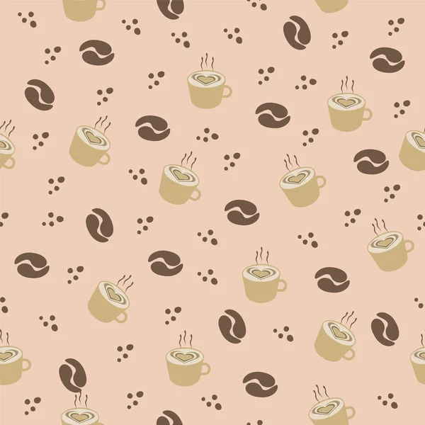 Magnifique Motif Vectoriel Avec Café Parfumé Dans Une Tasse Avec — Image vectorielle