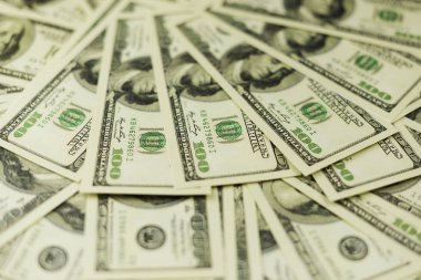 fazla banknot para nakit 100 dolar Kanada Amerikalı bir yığın bir arka plan