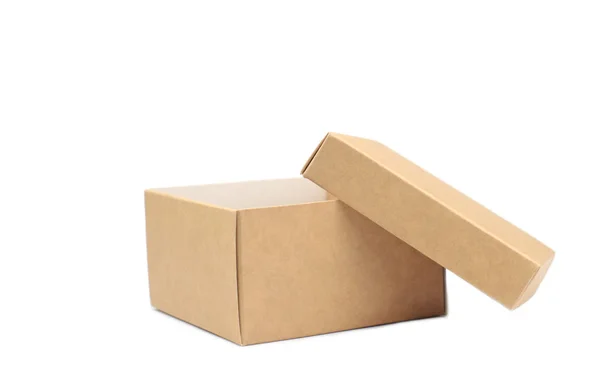 Prázdné Kartonové Krabice Izolované Bílém Pozadí — Stock fotografie