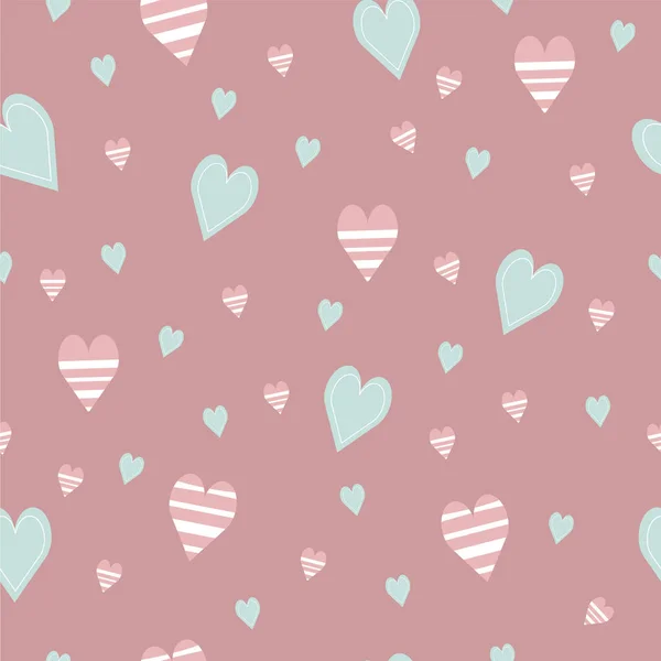 Wedding seamless pattern with hearts — Stock Vector