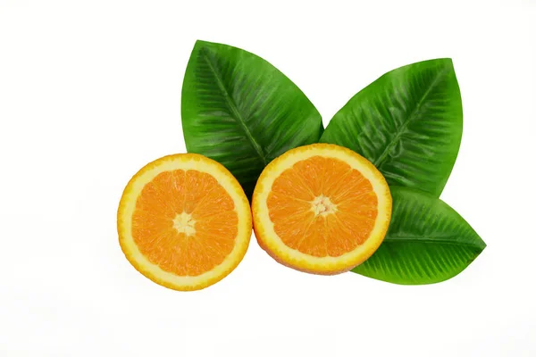 Zwei halbreife Orangenfrüchte — Stockfoto